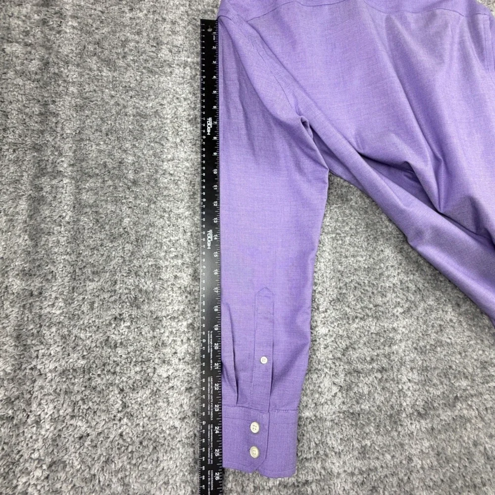 Banana Republic Men's L Purple Non-Iron Slim Fit Dress Shirt Cotton Work Casual‎